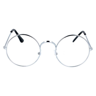 Strieborné číre imidžové okuliare Lenonky