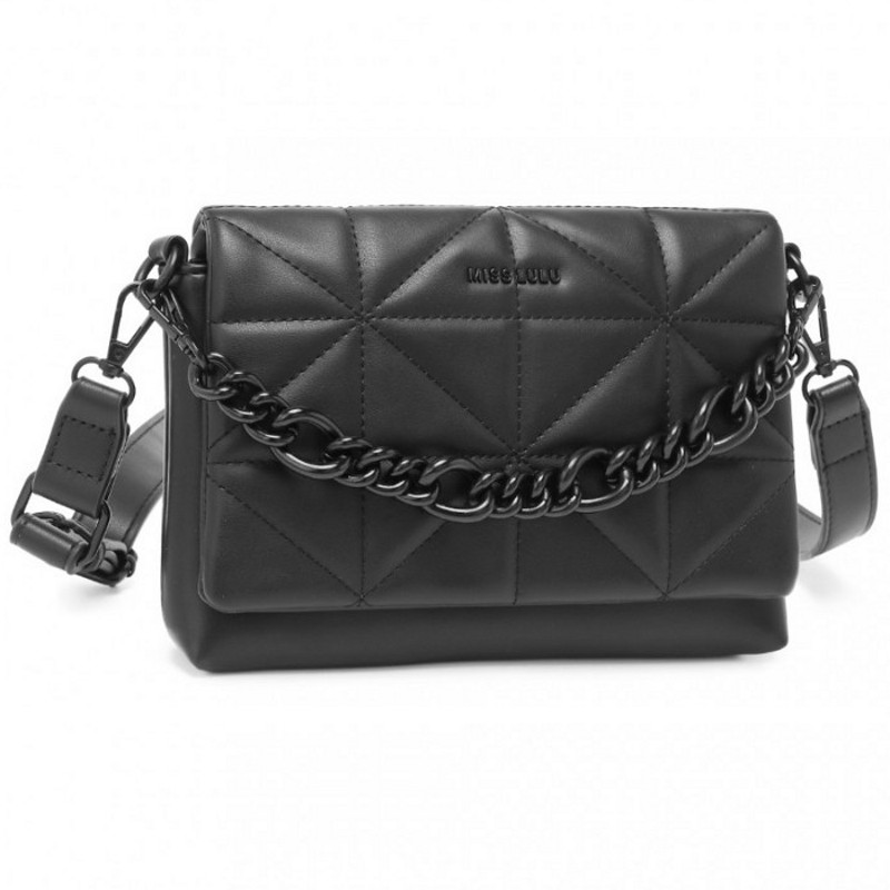 Čierna extravagantná crossbody kabelka "Chain"