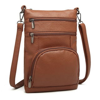 Hnedá malá crossbody kabelka "Enigma"